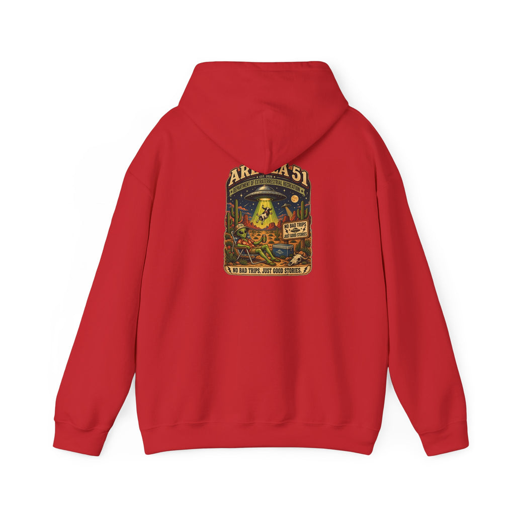 Area 51 Alien Hoodie — Retro UFO Abduction Graphic Pullover