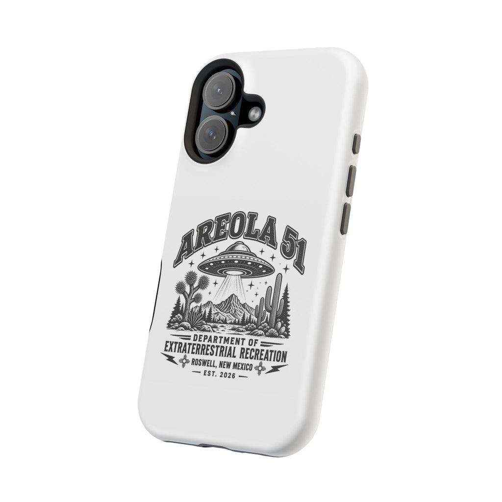 Areola 51 Magnetic Impact-Resistant Phone Case — Retro UFO Roswell Design
