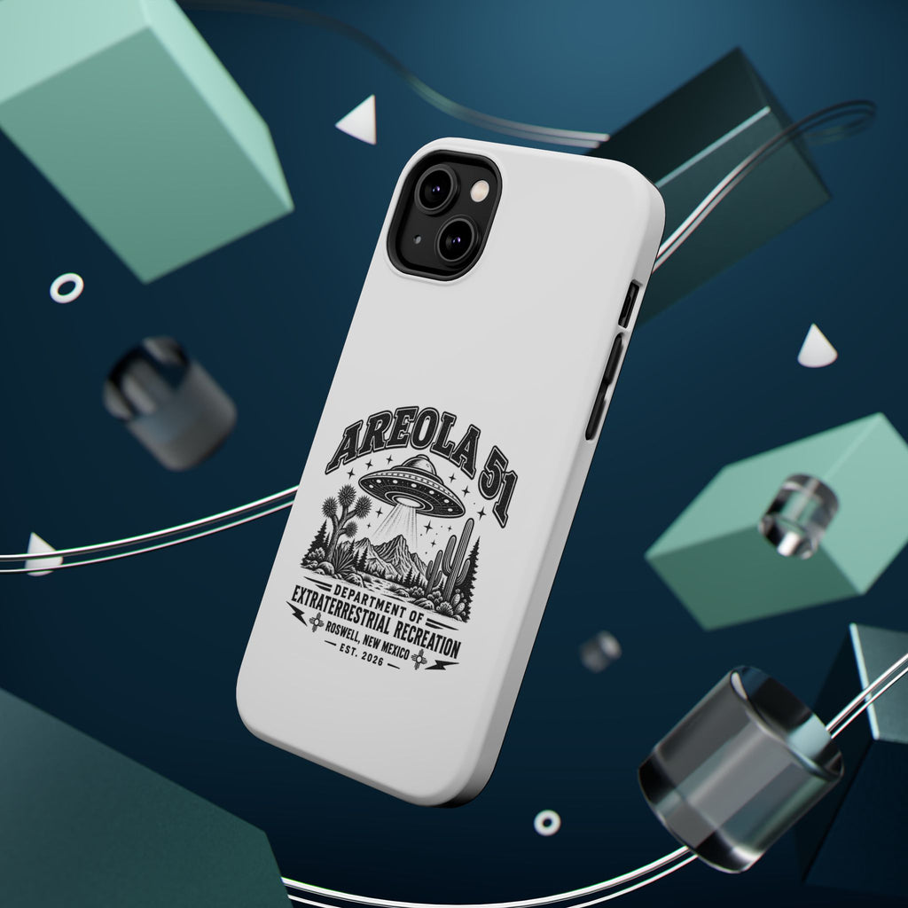 Areola 51 Magnetic Impact-Resistant Phone Case — Retro UFO Roswell Design