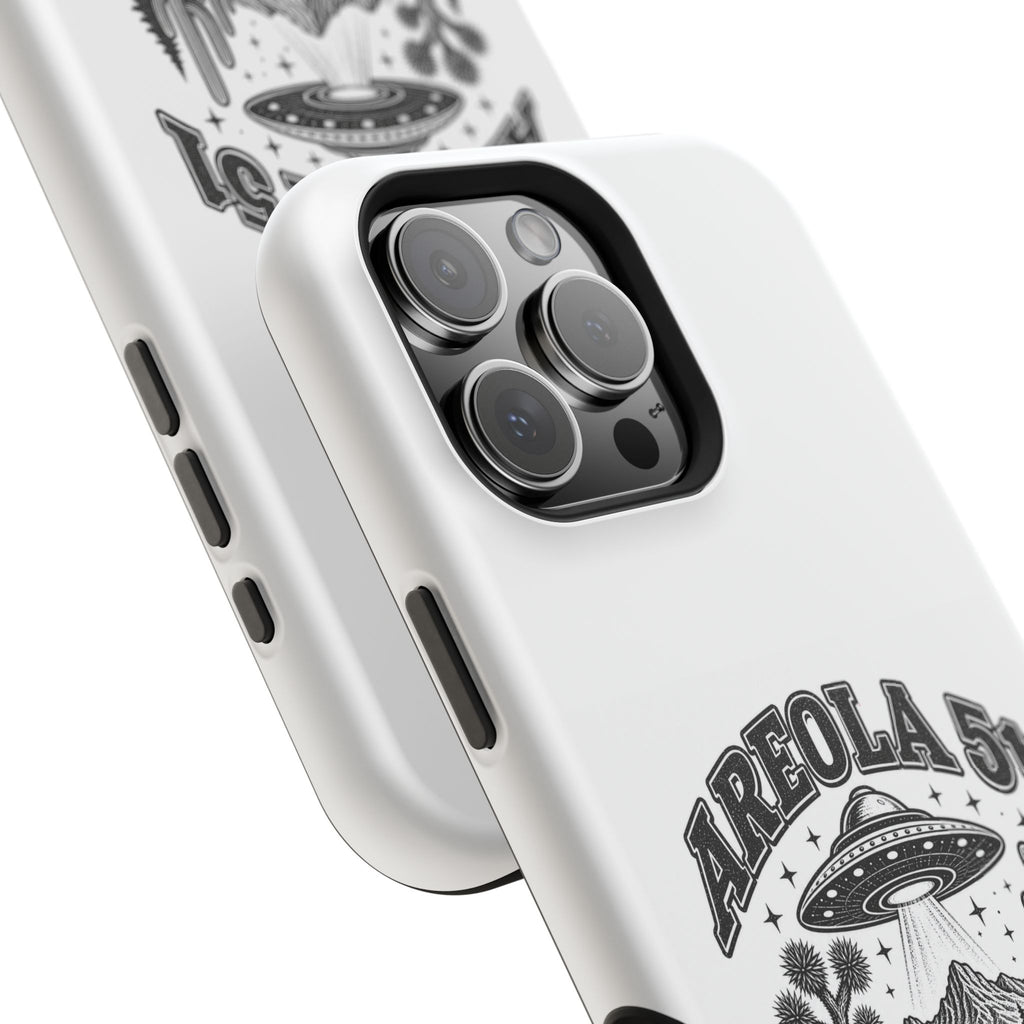 Areola 51 Magnetic Impact-Resistant Phone Case — Retro UFO Roswell Design