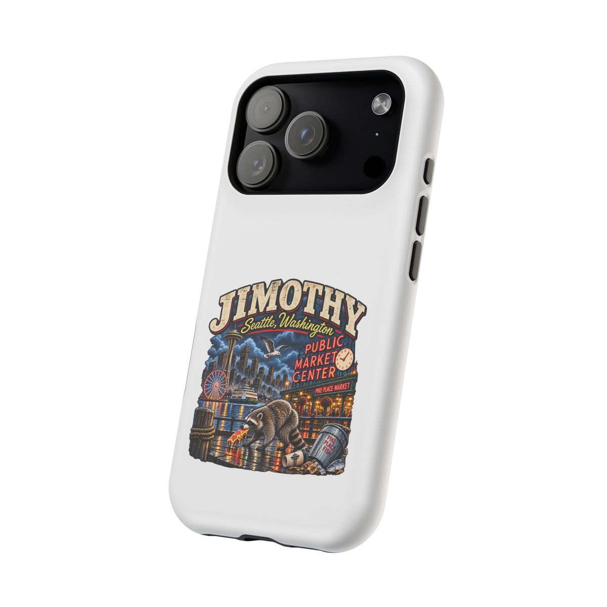 Personalized Seattle Phone Case — 'JIMOTHY' Market Center Design (Magnetic, Impact-Resistant)