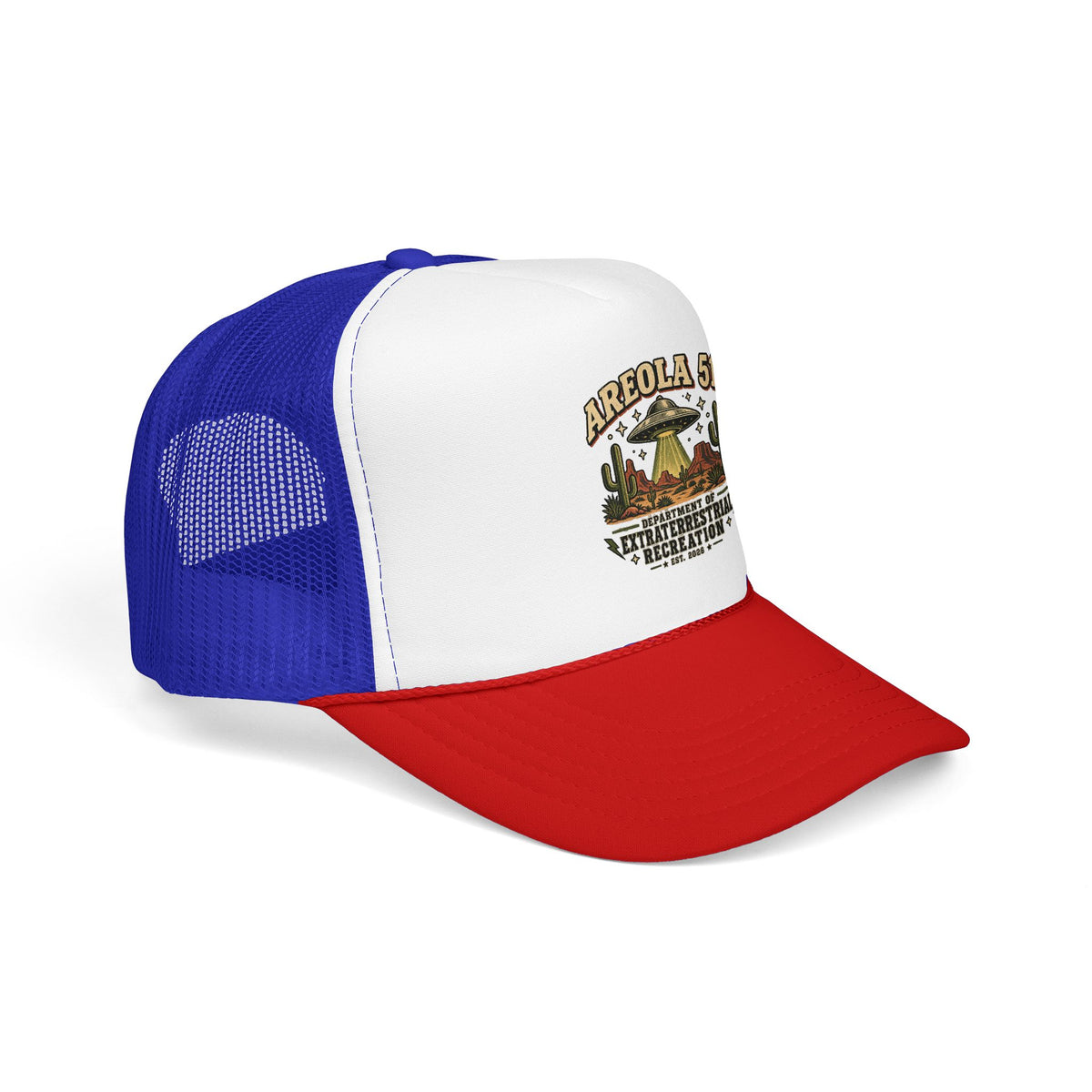 Areola 51 UFO Trucker Hat – Vintage Alien Abduction Design