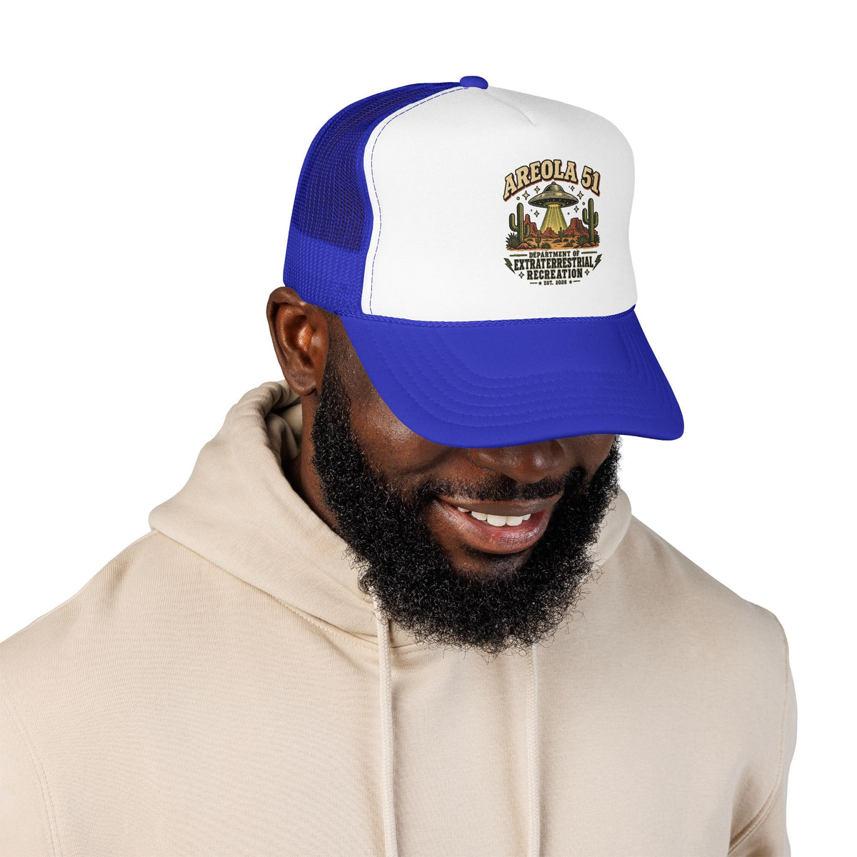 Areola 51 UFO Trucker Hat – Vintage Alien Abduction Design