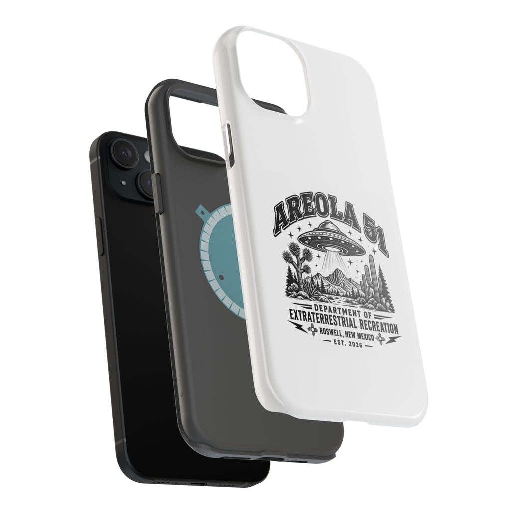 Areola 51 Magnetic Impact-Resistant Phone Case — Retro UFO Roswell Design