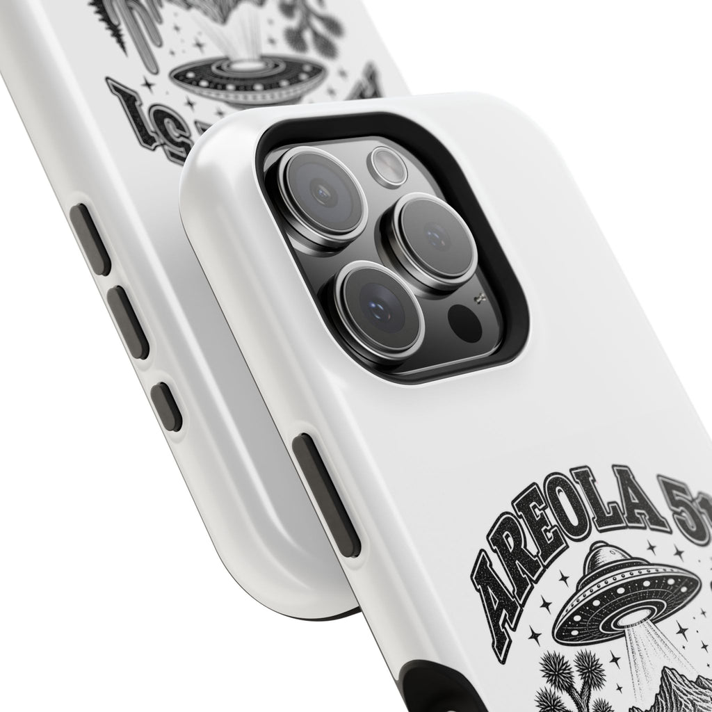 Areola 51 Magnetic Impact-Resistant Phone Case — Retro UFO Roswell Design
