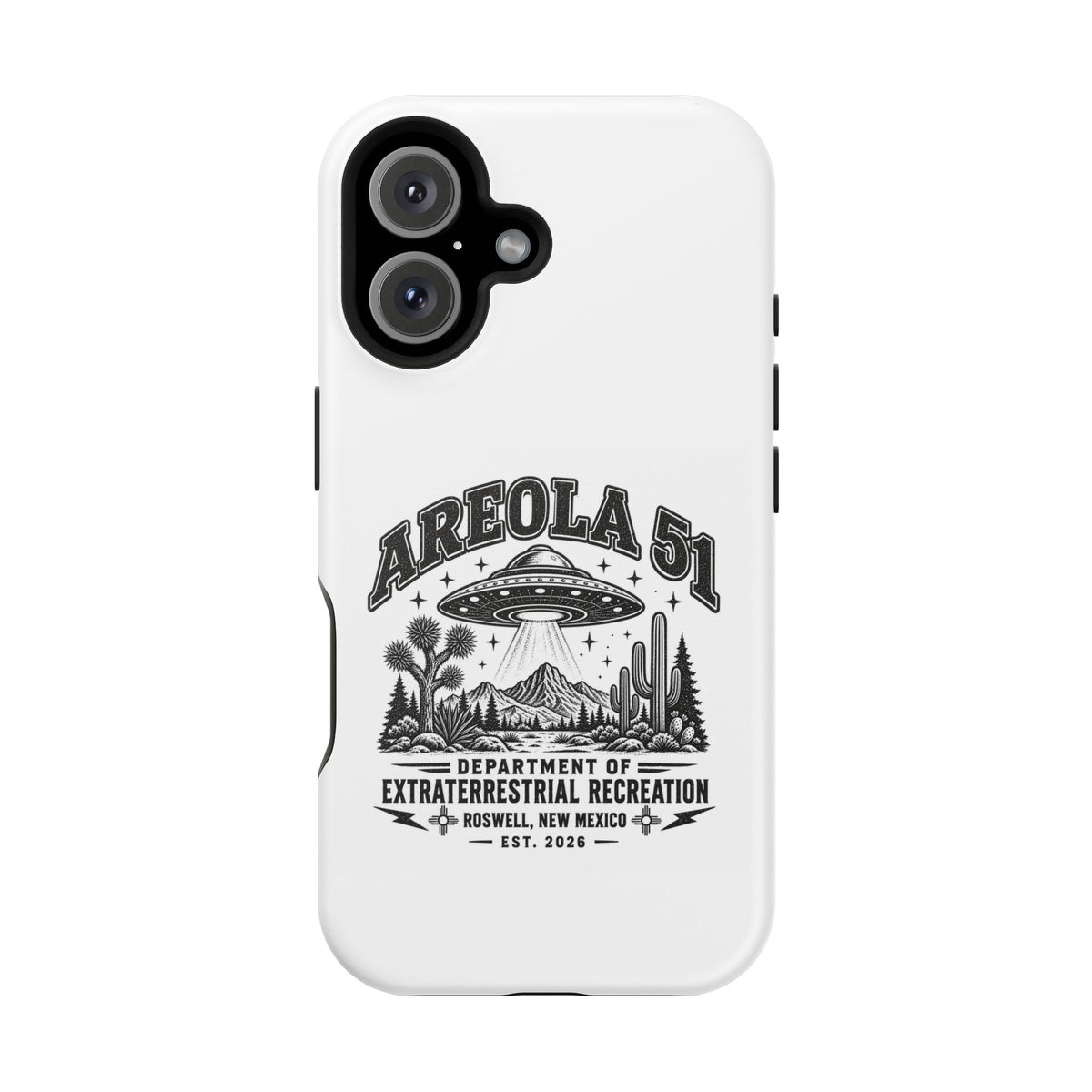 Areola 51 Magnetic Impact-Resistant Phone Case — Retro UFO Roswell Design
