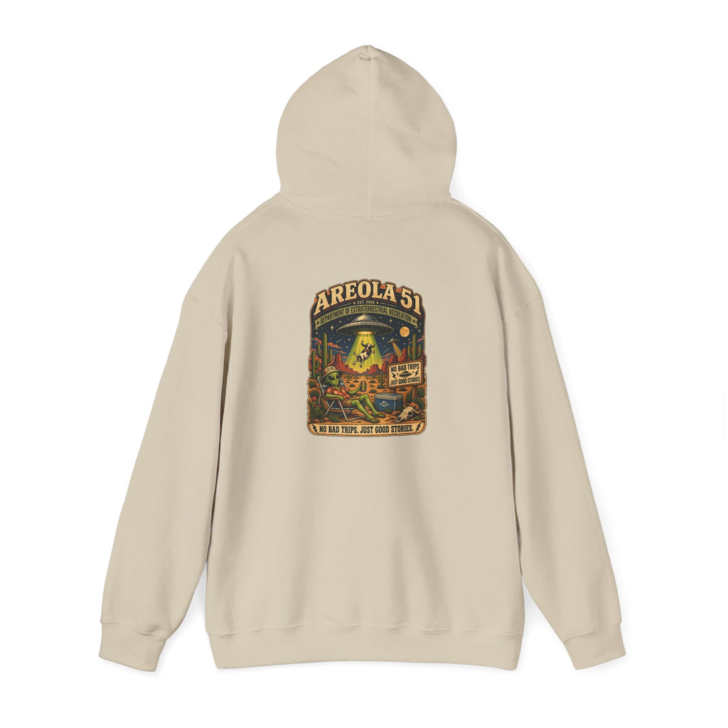 Area 51 Alien Hoodie — Retro UFO Abduction Graphic Pullover