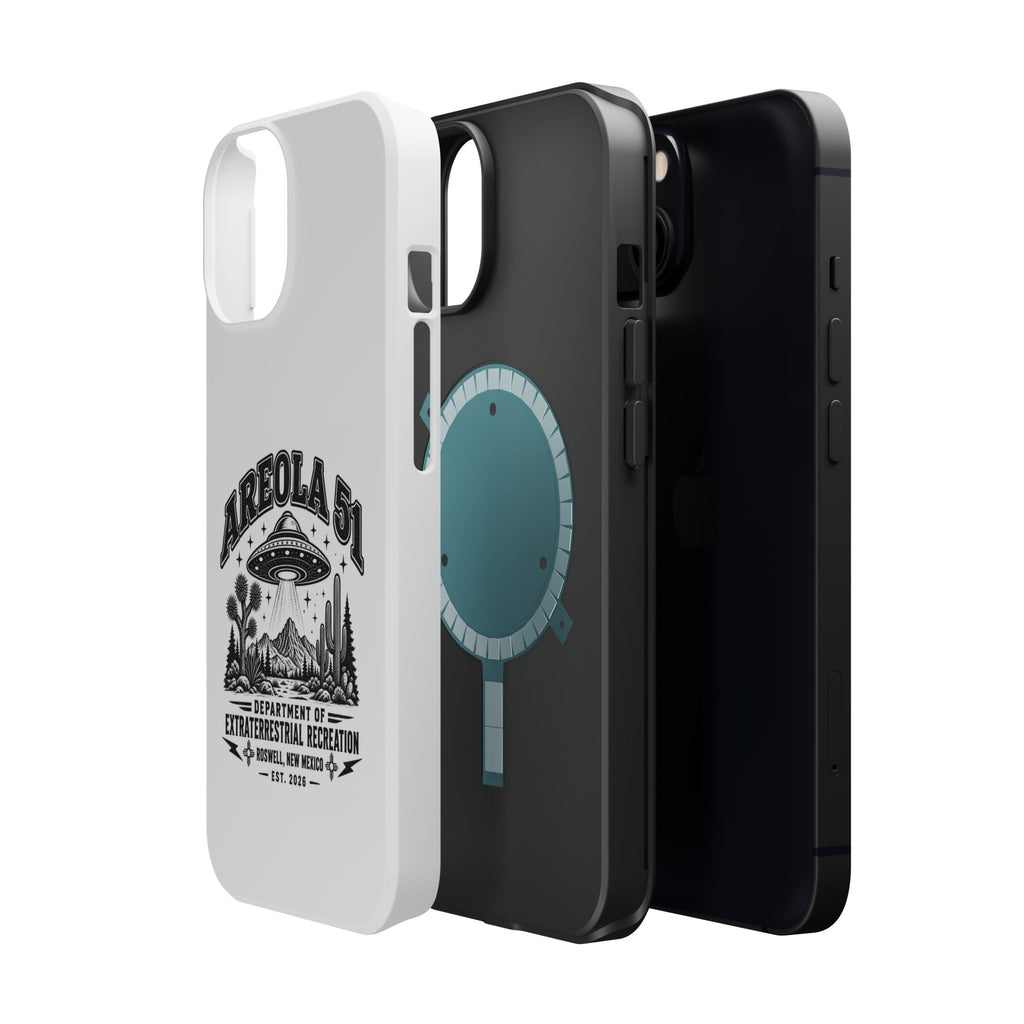 Areola 51 Magnetic Impact-Resistant Phone Case — Retro UFO Roswell Design