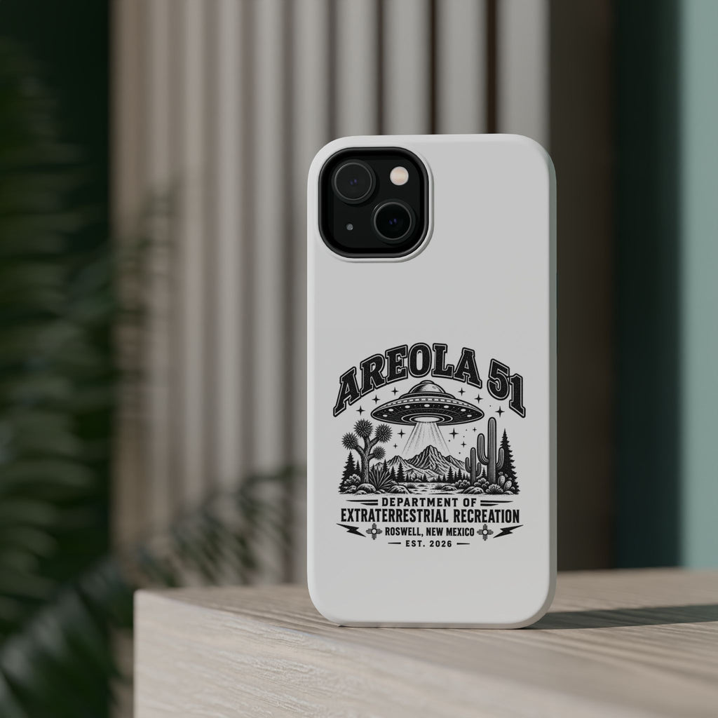 Areola 51 Magnetic Impact-Resistant Phone Case — Retro UFO Roswell Design