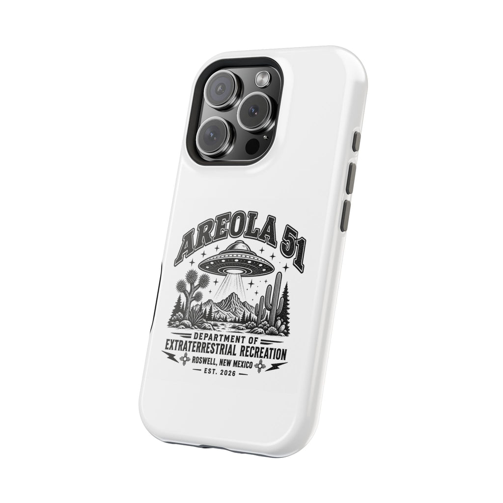 Areola 51 Magnetic Impact-Resistant Phone Case — Retro UFO Roswell Design