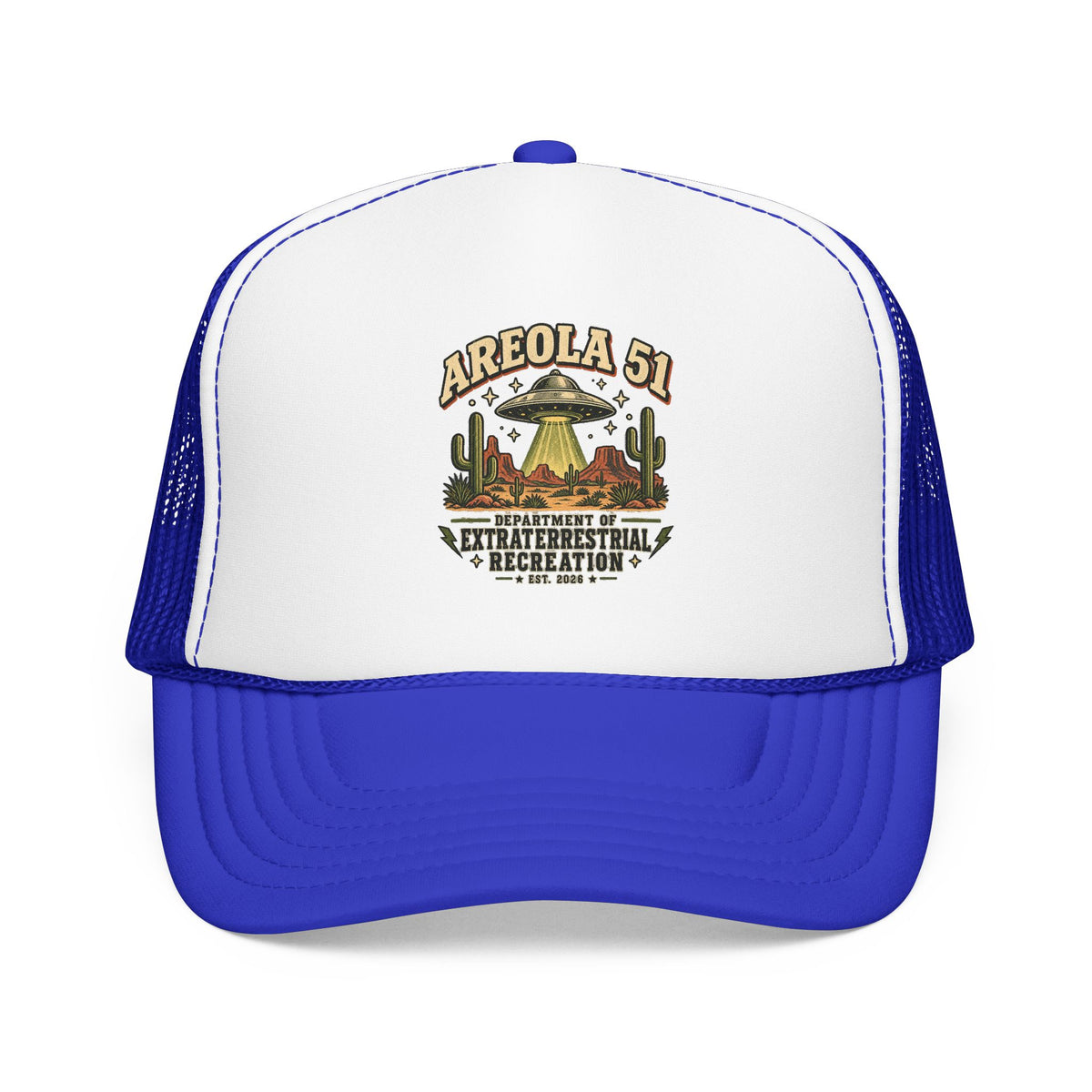 Areola 51 UFO Trucker Hat – Vintage Alien Abduction Design