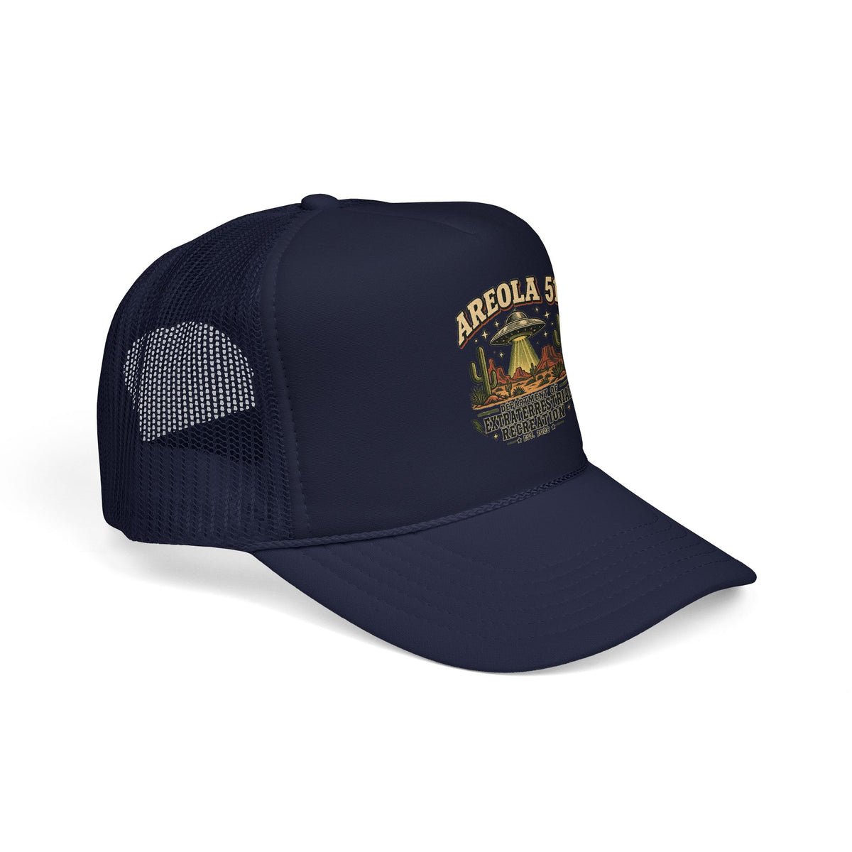 Areola 51 UFO Trucker Hat – Vintage Alien Abduction Design