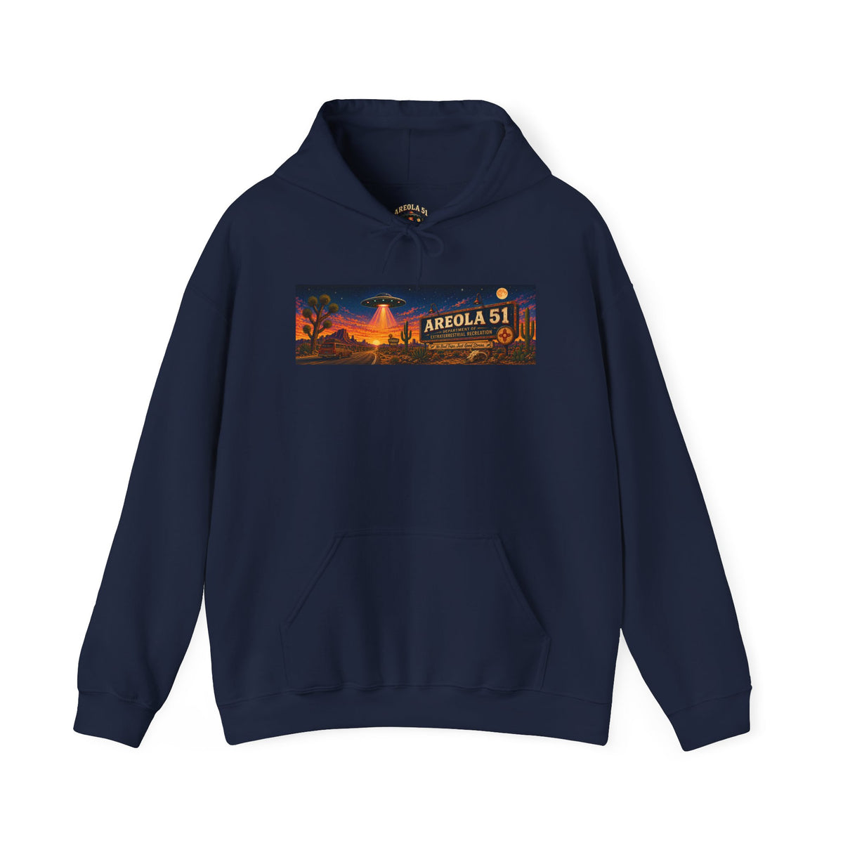 Area 51 Alien Hoodie — Retro UFO Abduction Graphic Pullover