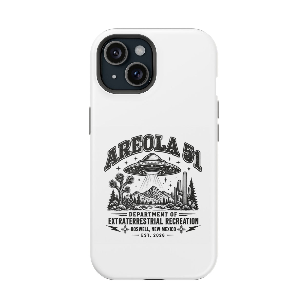 Areola 51 Magnetic Impact-Resistant Phone Case — Retro UFO Roswell Design