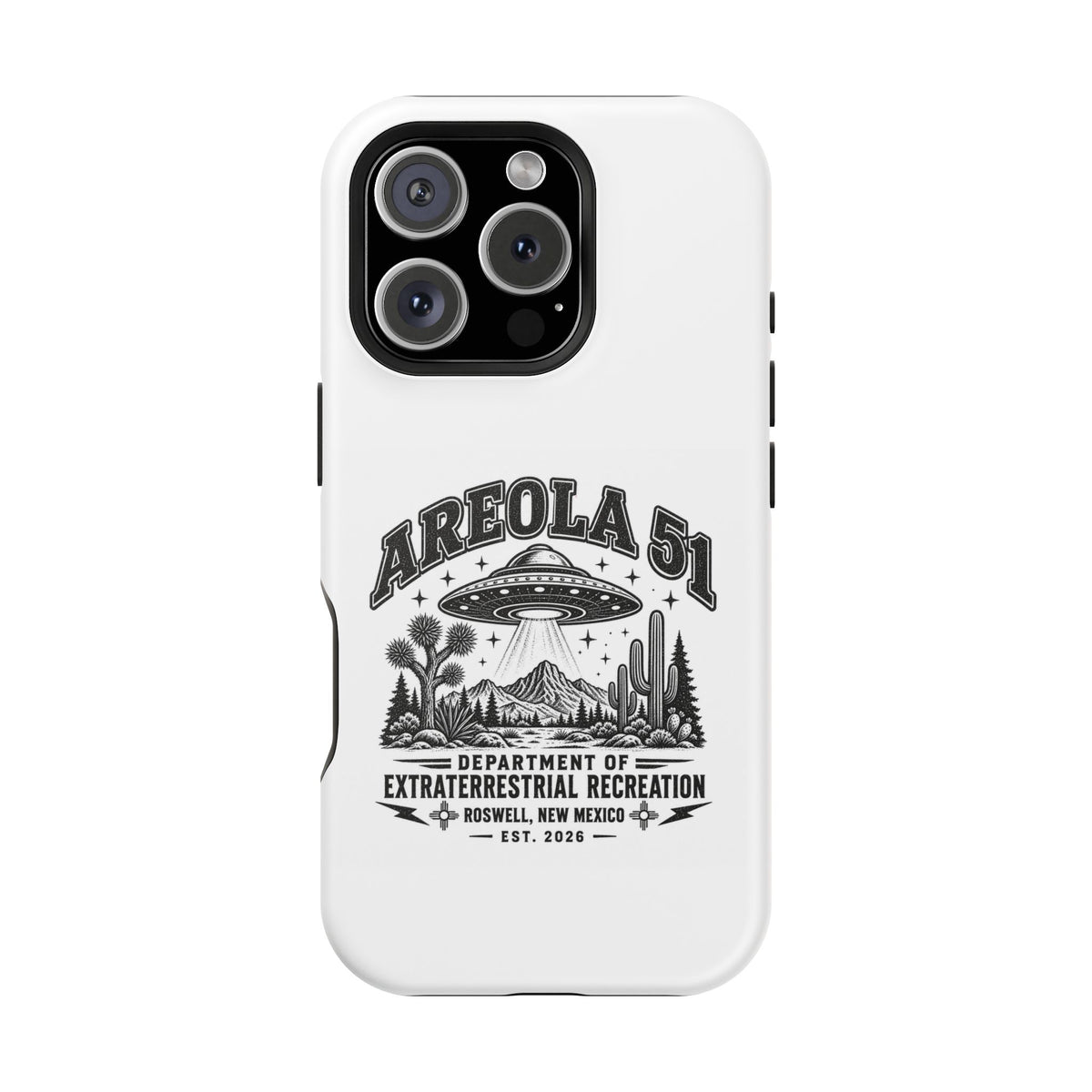 Areola 51 Magnetic Impact-Resistant Phone Case — Retro UFO Roswell Design