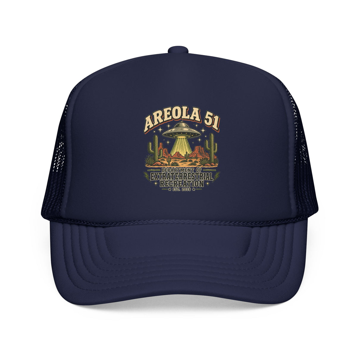 Areola 51 UFO Trucker Hat – Vintage Alien Abduction Design