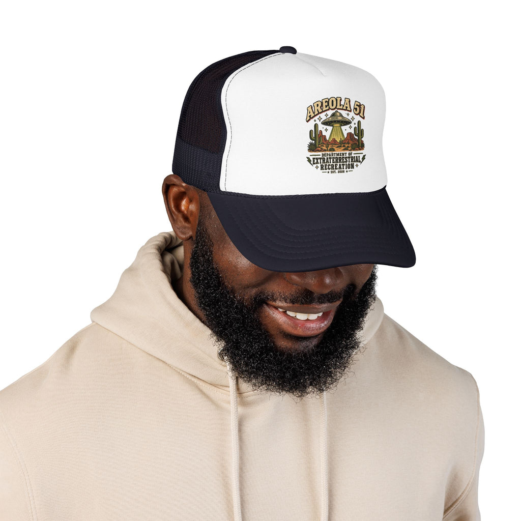 Areola 51 UFO Trucker Hat – Vintage Alien Abduction Design
