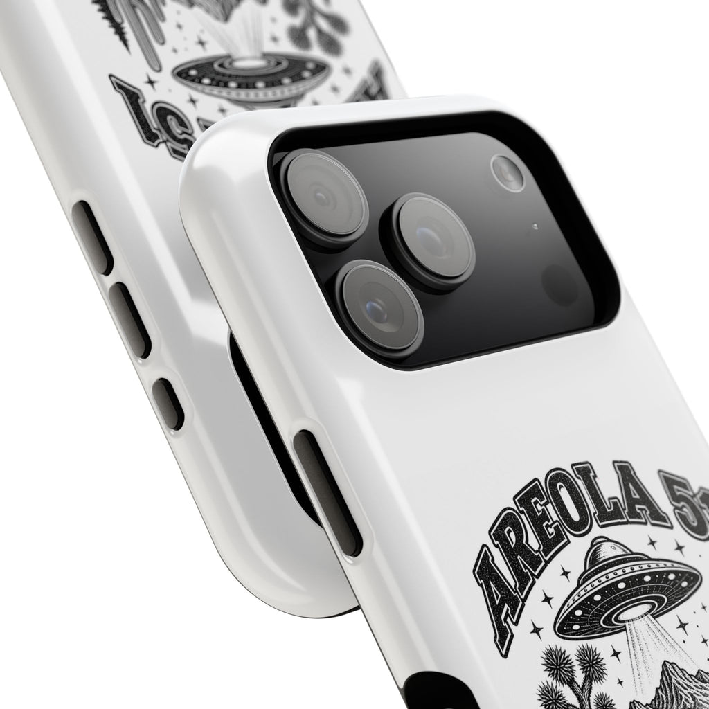 Areola 51 Magnetic Impact-Resistant Phone Case — Retro UFO Roswell Design