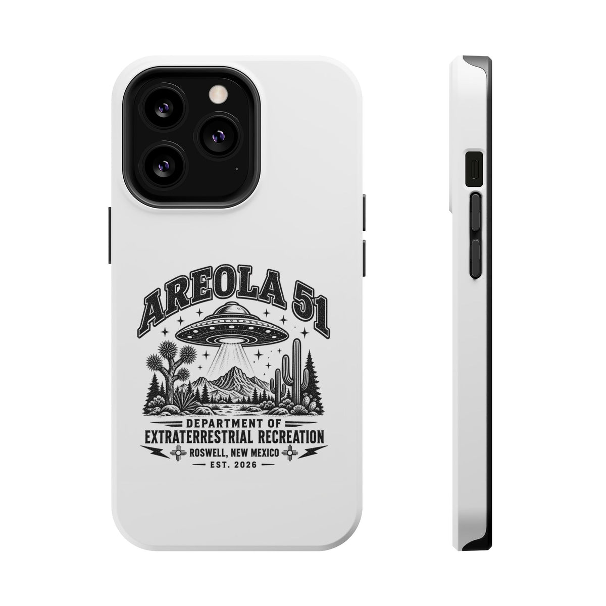 Areola 51 Magnetic Impact-Resistant Phone Case — Retro UFO Roswell Design