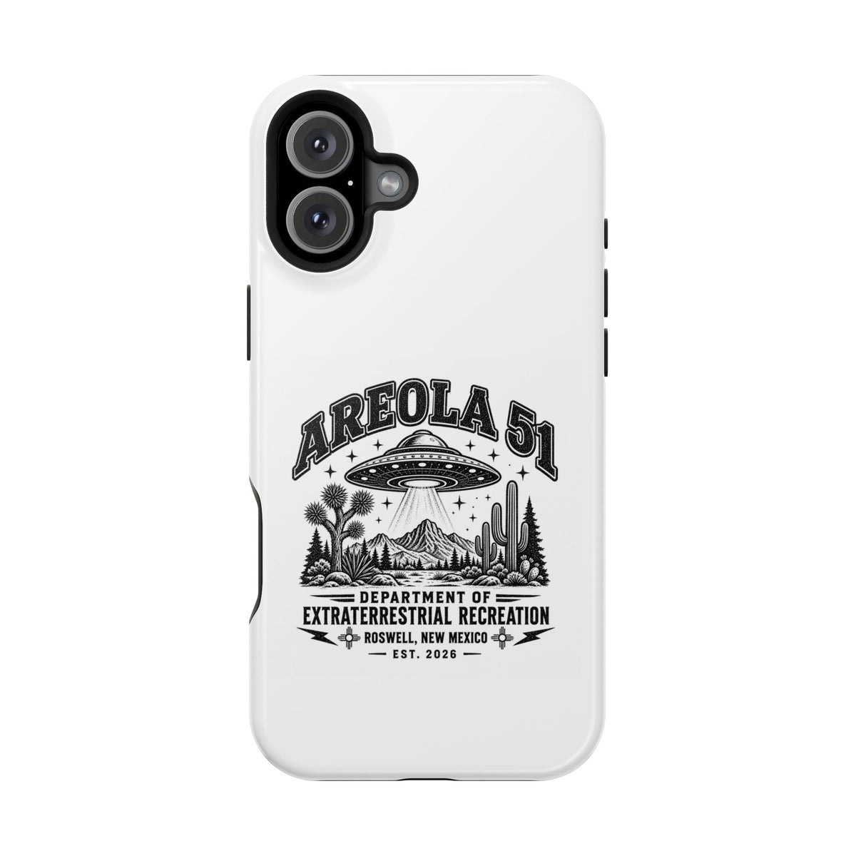 Areola 51 Magnetic Impact-Resistant Phone Case — Retro UFO Roswell Design
