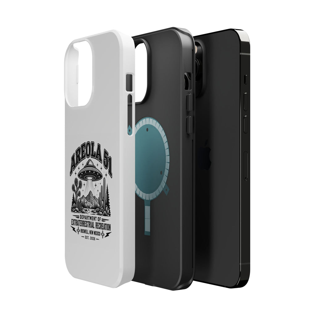 Areola 51 Magnetic Impact-Resistant Phone Case — Retro UFO Roswell Design