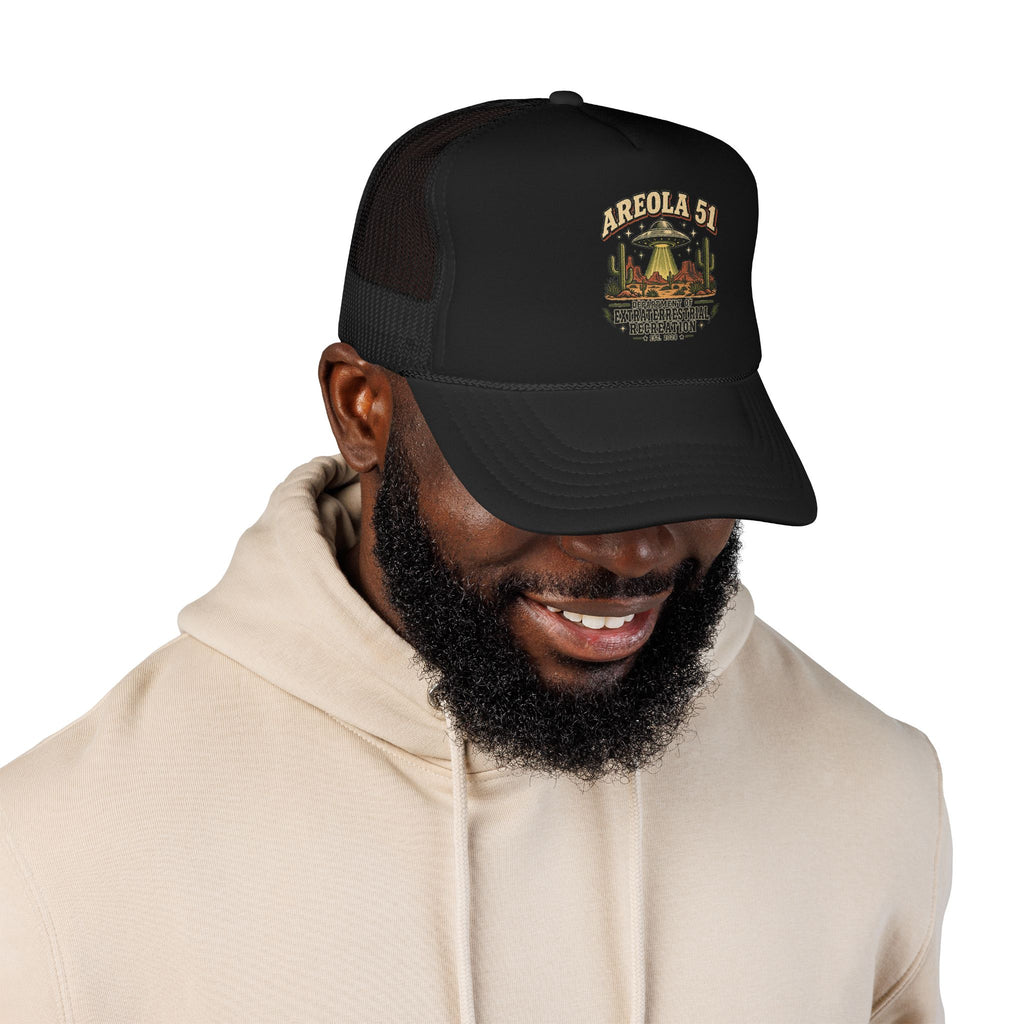 Areola 51 UFO Trucker Hat – Vintage Alien Abduction Design