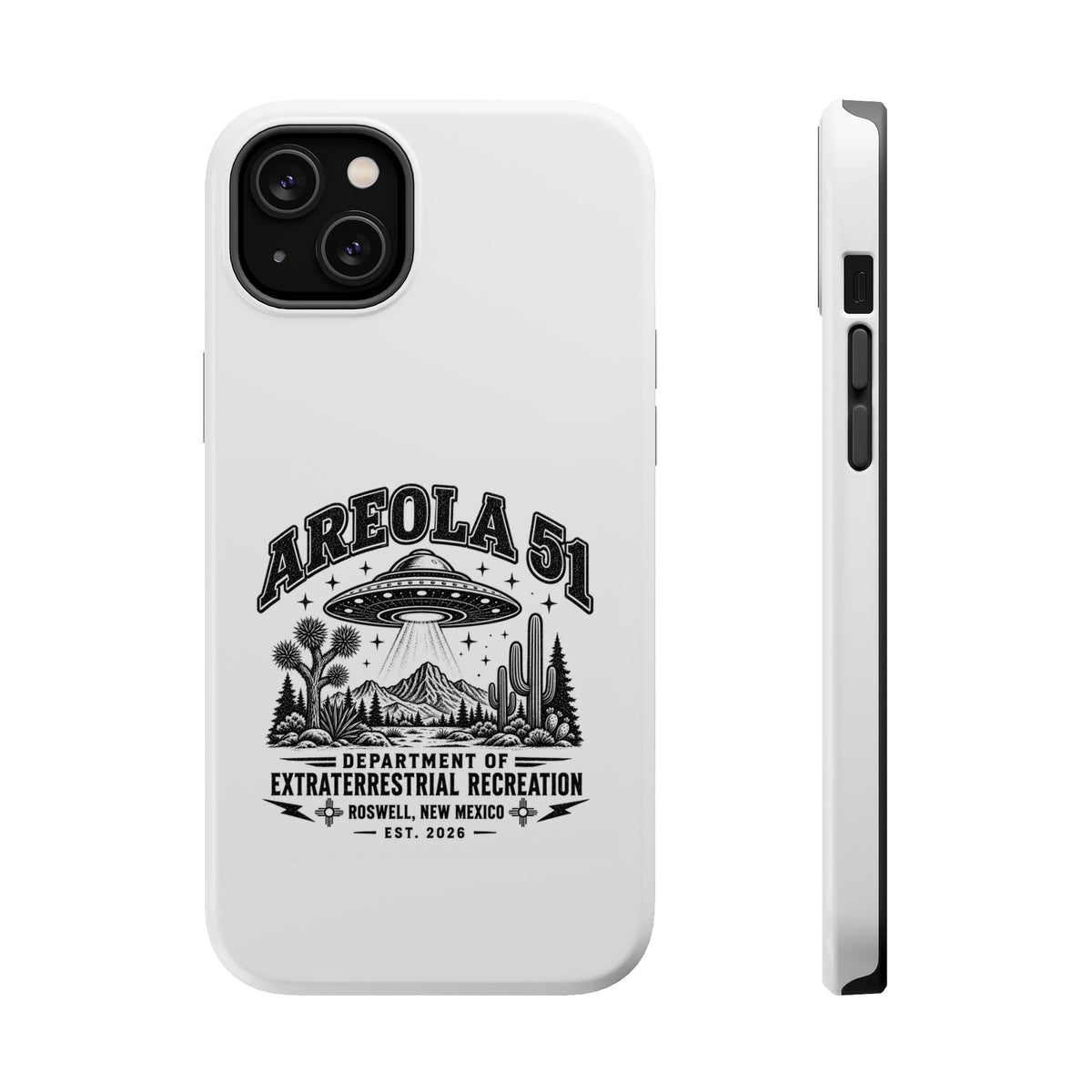 Areola 51 Magnetic Impact-Resistant Phone Case — Retro UFO Roswell Design