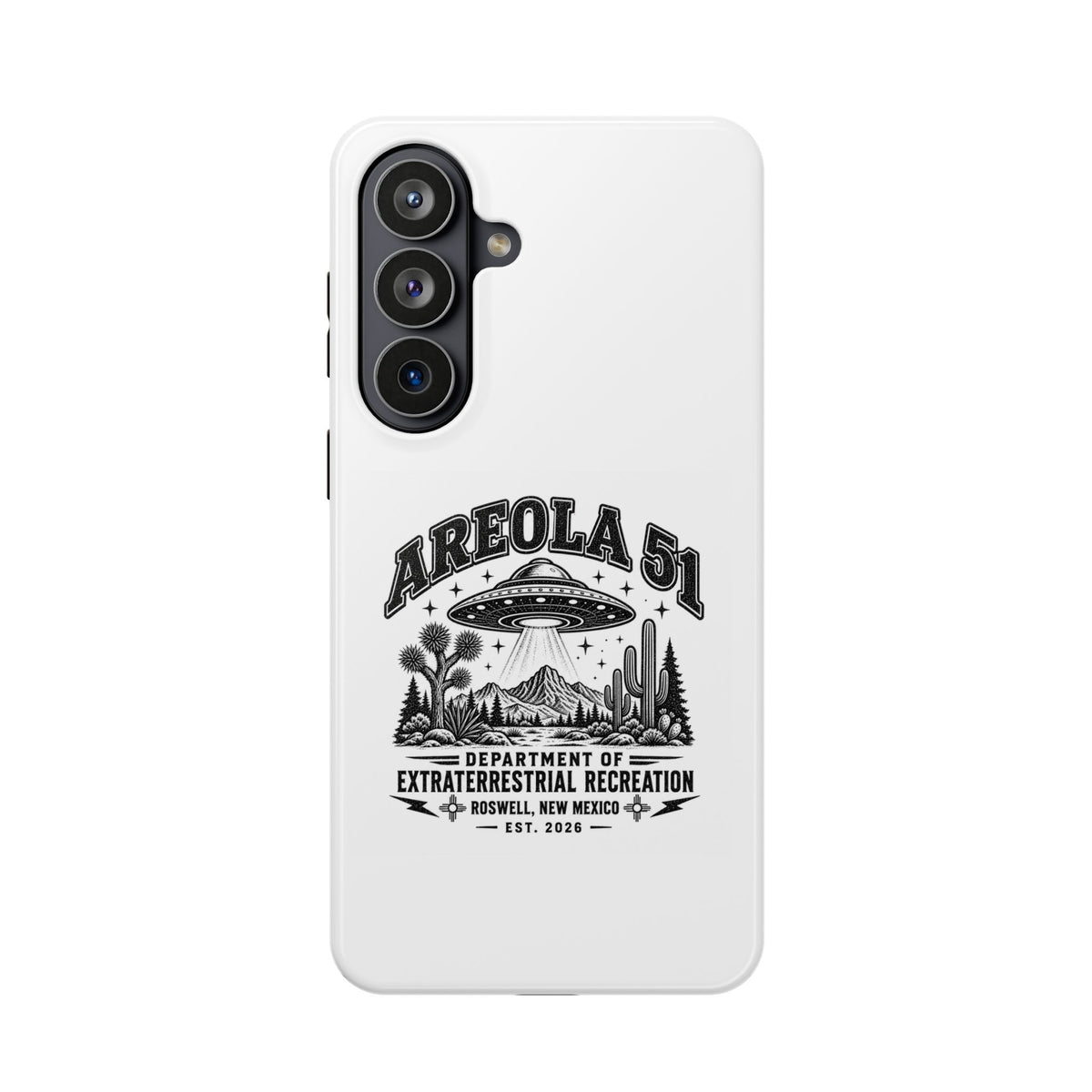Areola 51 Magnetic Impact-Resistant Phone Case — Retro UFO Roswell Design