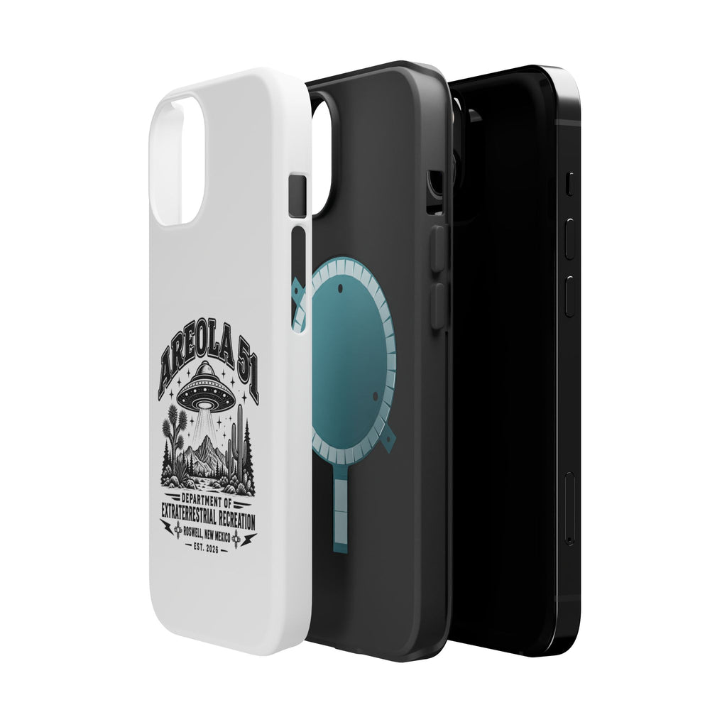 Areola 51 Magnetic Impact-Resistant Phone Case — Retro UFO Roswell Design