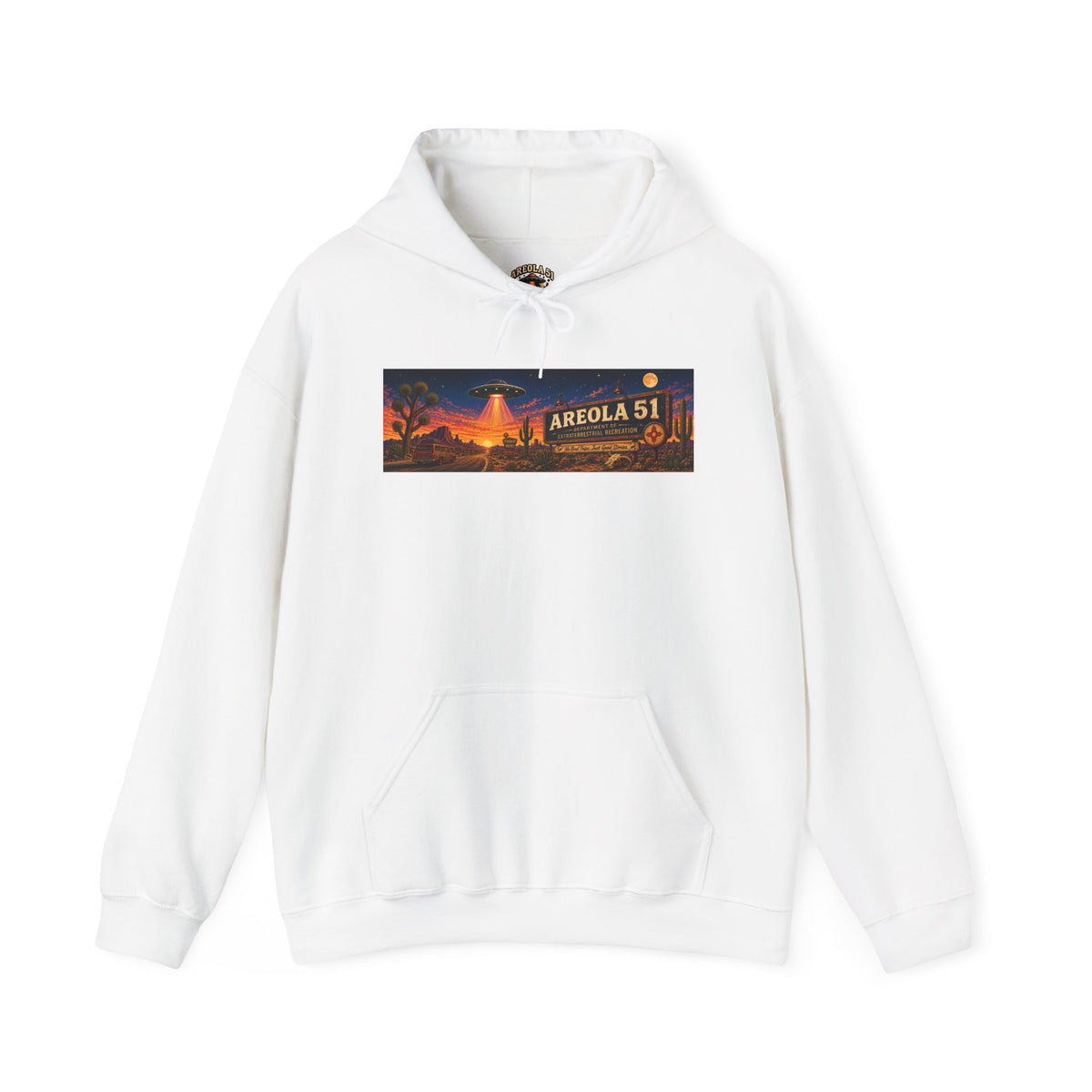 Area 51 Alien Hoodie — Retro UFO Abduction Graphic Pullover