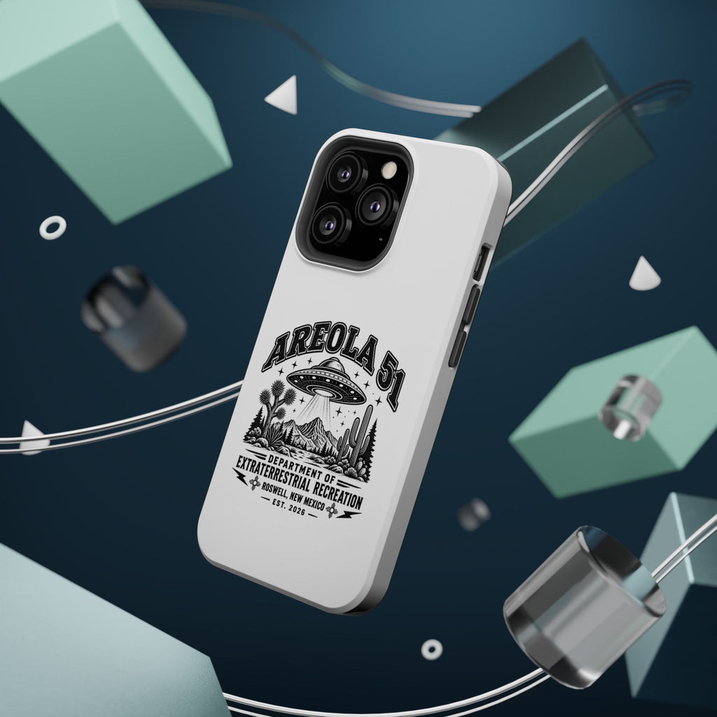 Areola 51 Magnetic Impact-Resistant Phone Case — Retro UFO Roswell Design