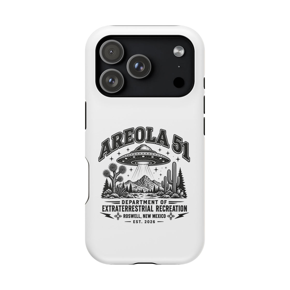 Areola 51 Magnetic Impact-Resistant Phone Case — Retro UFO Roswell Design
