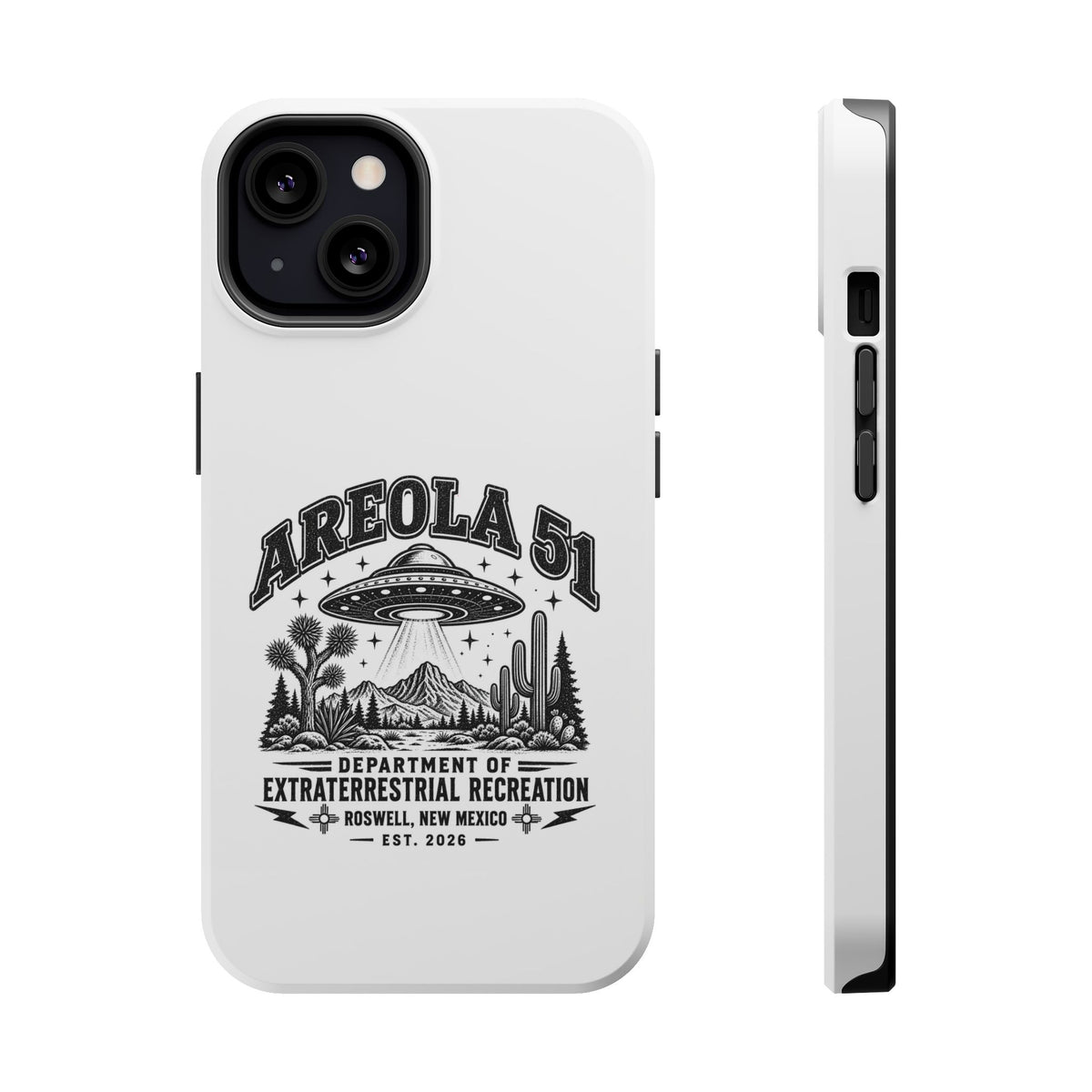 Areola 51 Magnetic Impact-Resistant Phone Case — Retro UFO Roswell Design