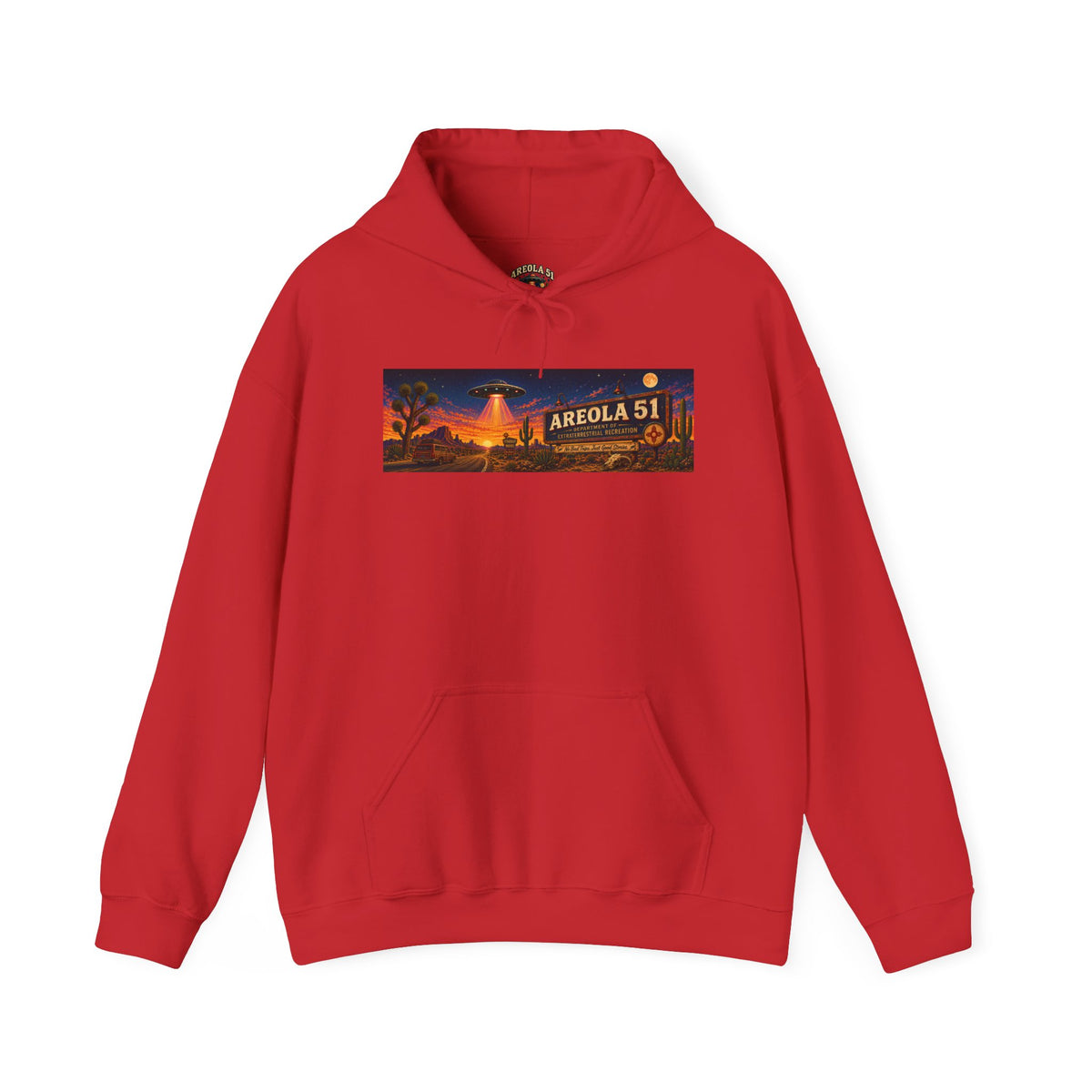 Area 51 Alien Hoodie — Retro UFO Abduction Graphic Pullover