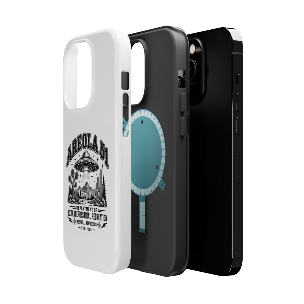 Areola 51 Magnetic Impact-Resistant Phone Case — Retro UFO Roswell Design
