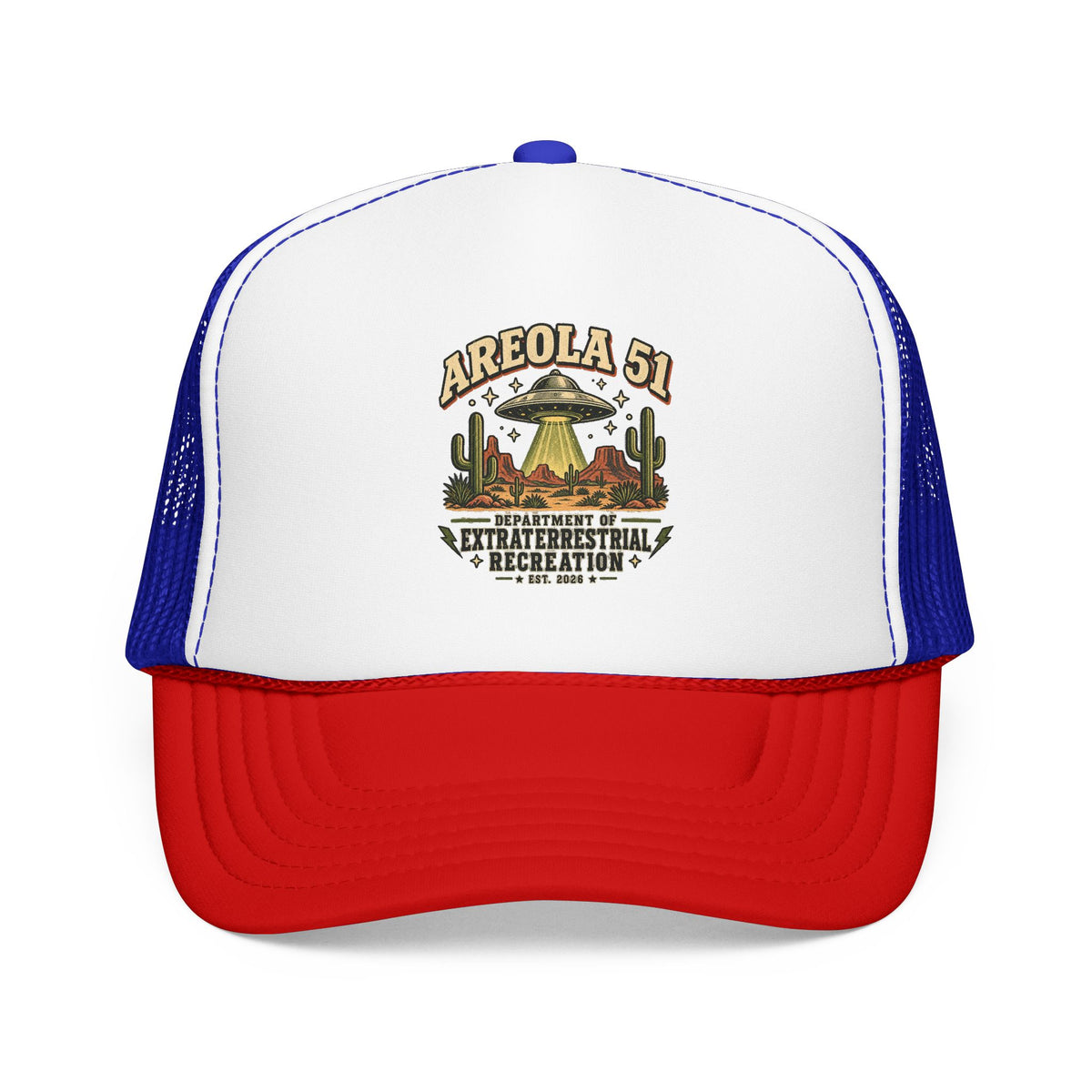 Areola 51 UFO Trucker Hat – Vintage Alien Abduction Design