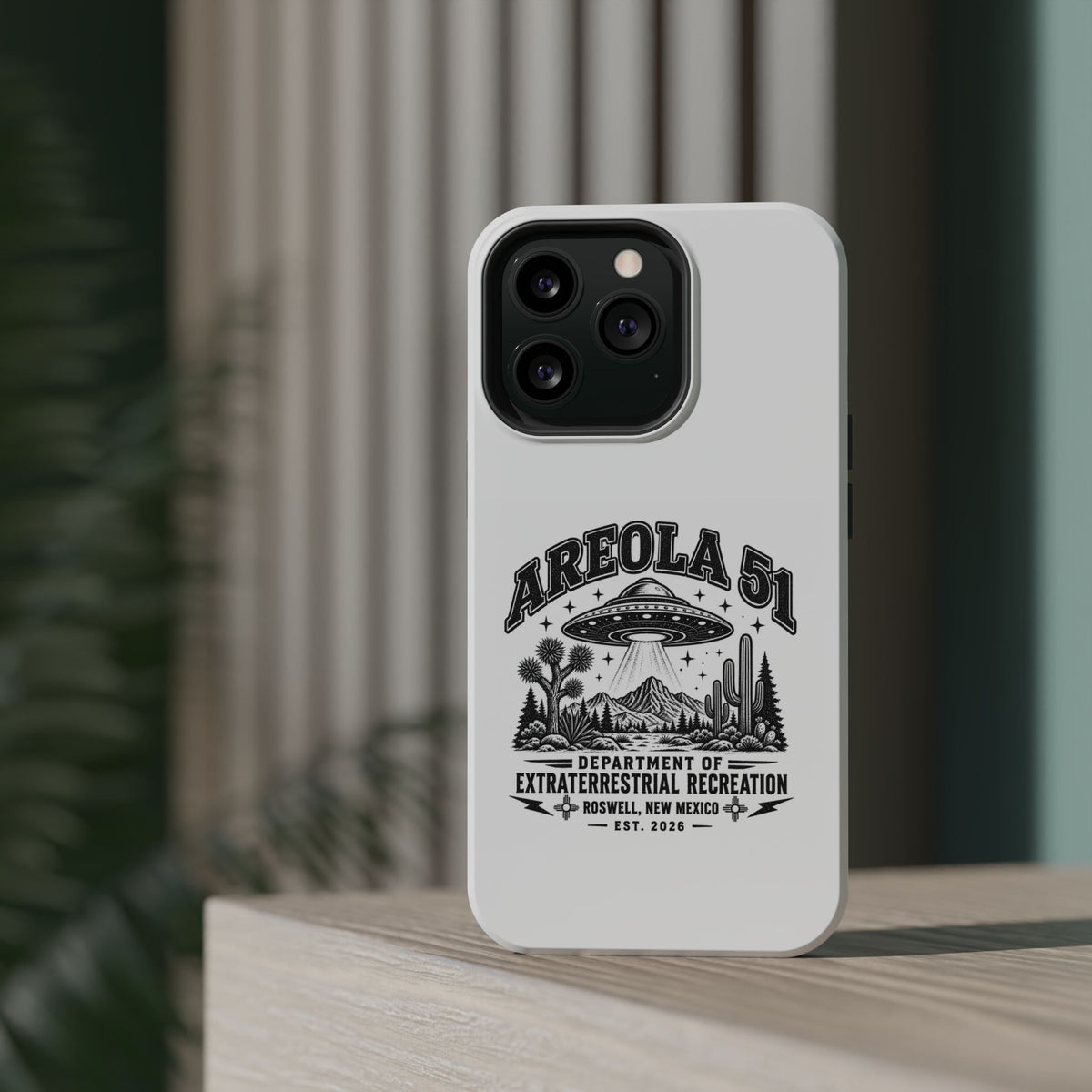 Areola 51 Magnetic Impact-Resistant Phone Case — Retro UFO Roswell Design