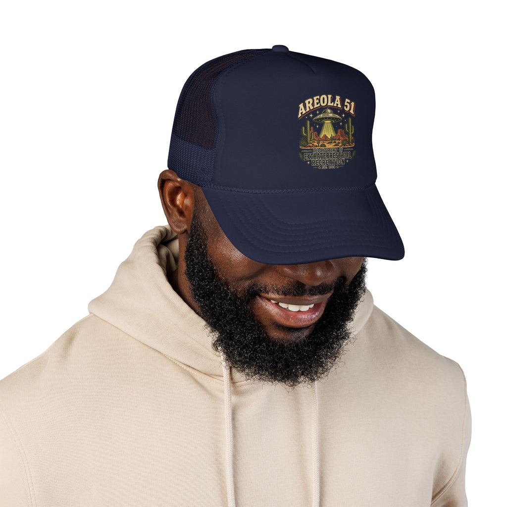 Areola 51 UFO Trucker Hat – Vintage Alien Abduction Design