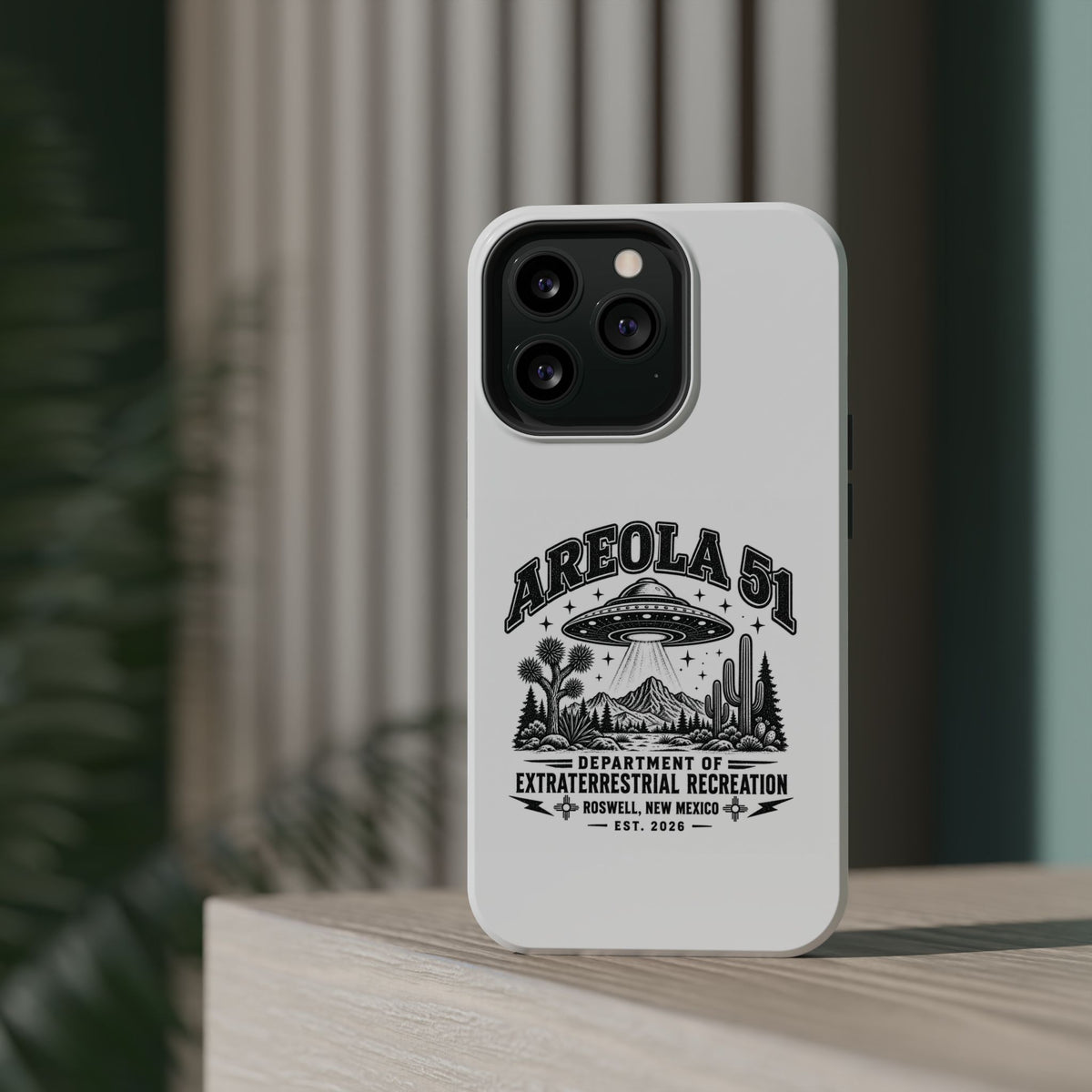 Areola 51 Magnetic Impact-Resistant Phone Case — Retro UFO Roswell Design